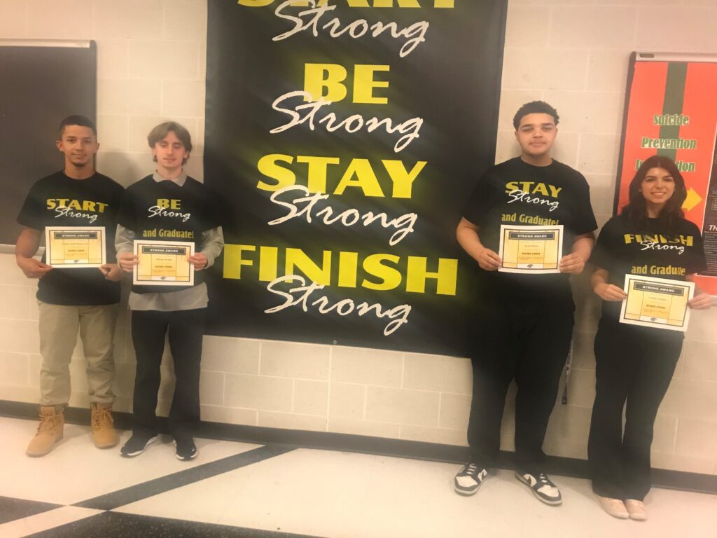 October 2023 STRONG Award winners (L to R) Anthony Yadiel Alequin-Torres, Anthony Desantis, Justin Flowers, and Isabella Venditto